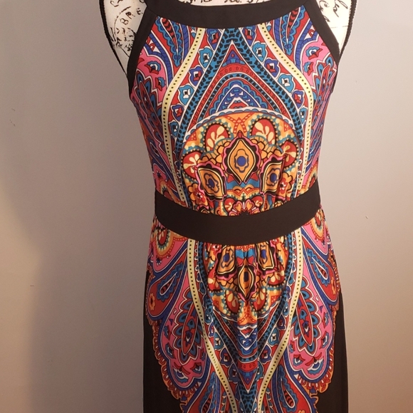 Callessa Maxi Dress Aztec Tribal Wild Woman Sisterhood Boho Vibes Stunning S - Picture 2 of 8